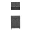 Santa Maria 1-Drawer 1-Shelf Area Pantry with Adjustable Metal Legs Smokey Oak