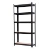 5 Tier Heavy Duty Metal Shelving Rack Unit Garage Storage Shelf Black UK