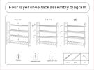 Concise 12-Batten 4 Tiers Bamboo Shoe Rack Coffee RT