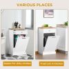 Kitchen Tilt Out Trash Bin Cabinet Free Standing Recycling Cabinet Trash Can Holder With Drawer, white-AS