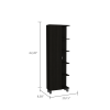 Urano Mirror Linen Cabinet; Four Interior Shelves; Five External Shelves -Black