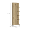 Urano Mirror Linen Cabinet; Four Interior Shelves; Five External Shelves -Light Oak