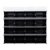 8-Tier Portable 64 Pair Shoe Rack Organizer 32 Grids Tower Shelf Storage Cabinet Stand Expandable for Heels, Boots, Slippers, Black YF