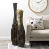 Oversized Rattan Floor Vases