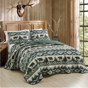 Bear Claw 3 piece bedspread (Size: King)