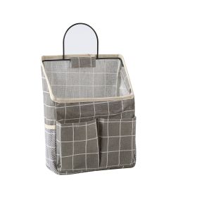 1pc Hanging Storage Bag; Wall Hanging Organiser Basket With Bathroom Pocket; Bedroom; Kitchen; Dormitory Dormitory; Essentials; RV Storage And Organiz (Quantity: 1, Color: Gray Check)