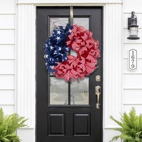 American National Day Independence Day President's Day Wreath Door Hanging Decoration (Size: 30*30cm/11.8*11.8inch)