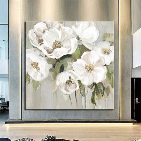 Hand Painted Oil Painting Wall Art Flower Modern Abstract Living Room Hallway Bedroom Luxurious Decorative Painting (style: 1, Size: 120x120cm)