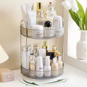 Square Rotating Makeup Organizer Bathroom Counter Organizer for Perfume Skincare Cosmetics - 2-tier (Size: 2)